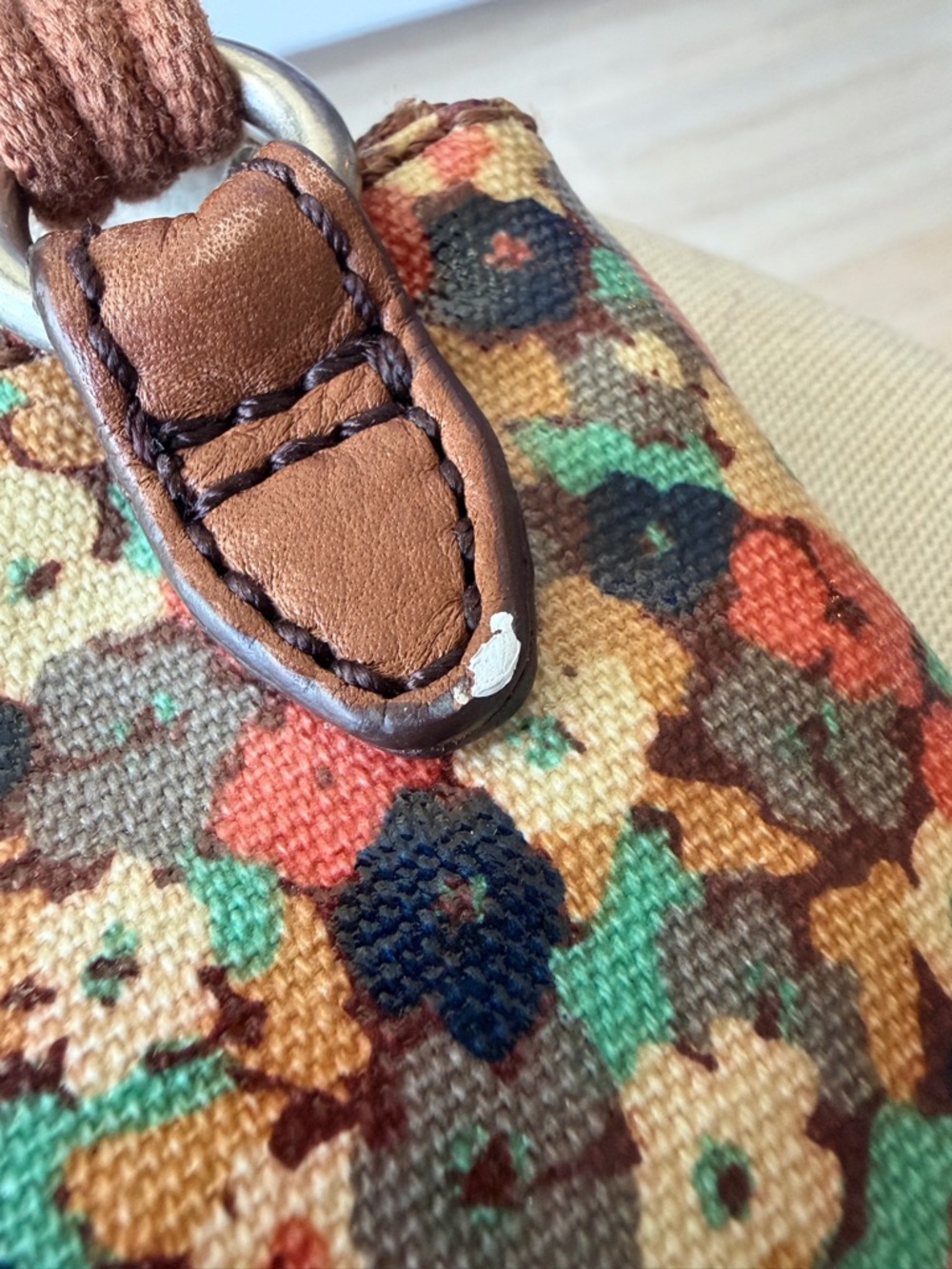 Fossil Floral Coated Canvas Crossbody Bag Small Boho Adjustable Strap - Picture 4 of 10